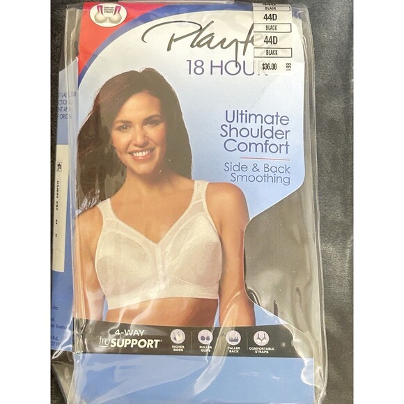 Playtex‎ 18 Hour 44D Black 4 Way Support Ultimate Shoulder Comfort MPN 4693 NWT - Picture 5 of 8